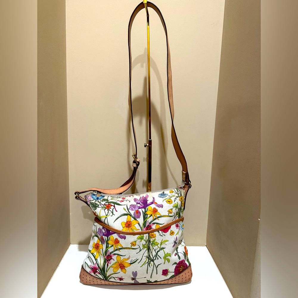Gucci Flora Crossbody Bag Canvas and Leather